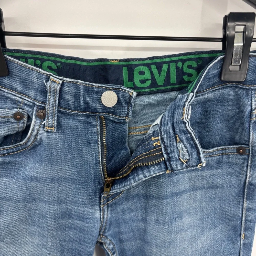 Levi's 511 Slim Fit Jeans Kids 8 Regular Blue Medium Wash Distressed Denim Skate